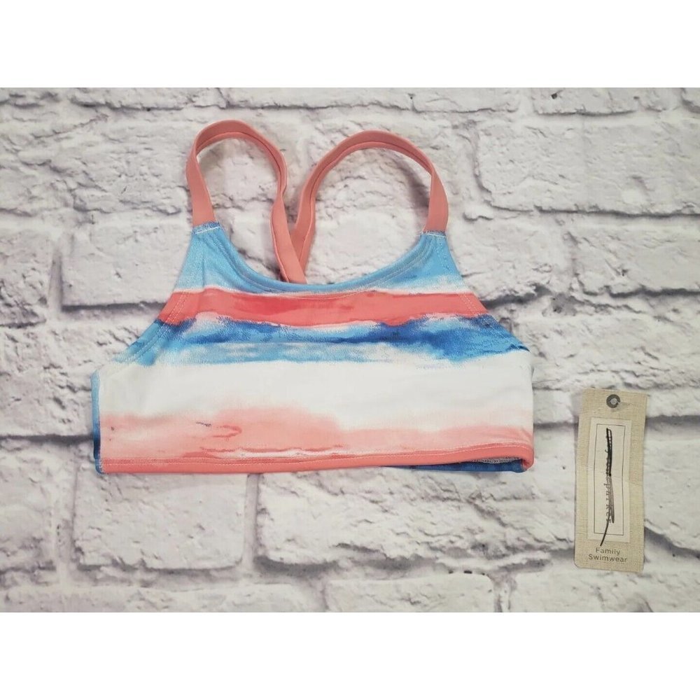 Peyton & Parker Girls Size XS 6/6X Multi-Color Swimsuit Bikini Top